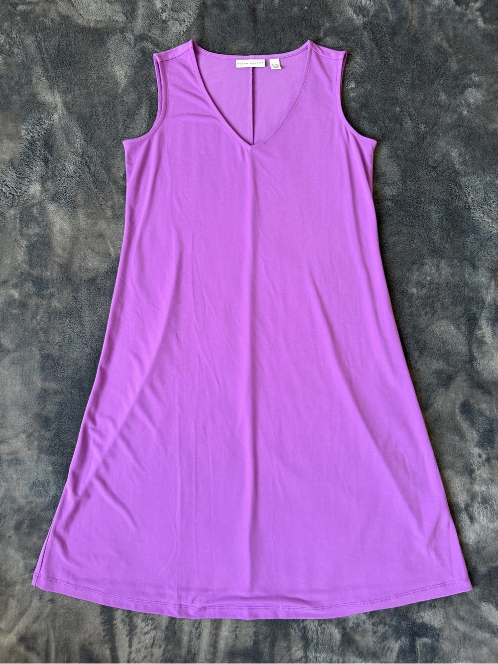 Susan Graver Women’s Sleeveless V-Neck Dress Purple Size XSP Extra Small Petite.